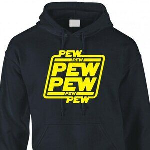 New Pew Pew Black Hoodie Fleece Sweatshirt